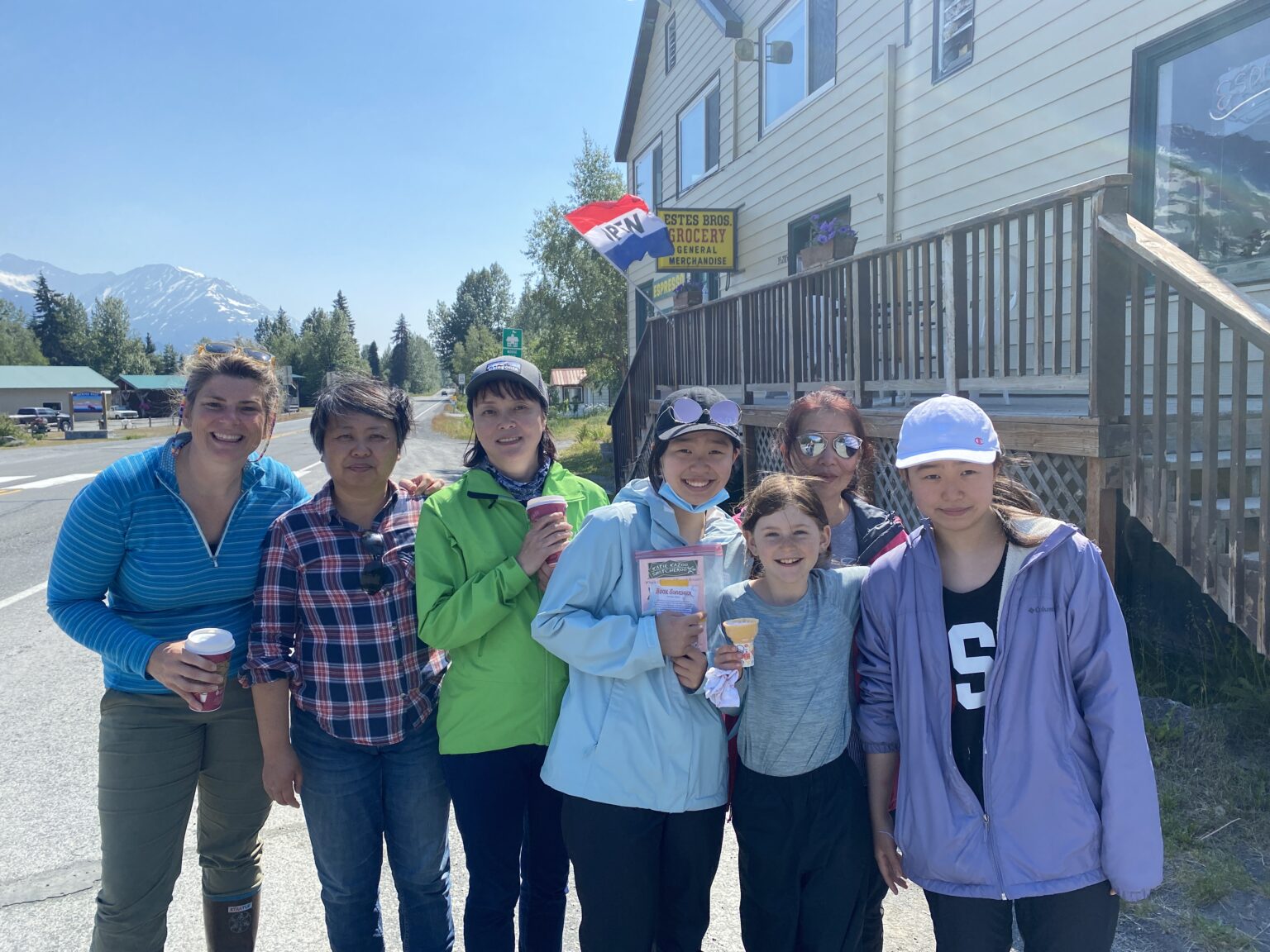 Group Stops for Ice Cream in Moose Pass, Alaska at the Historic Estes Brothers Store