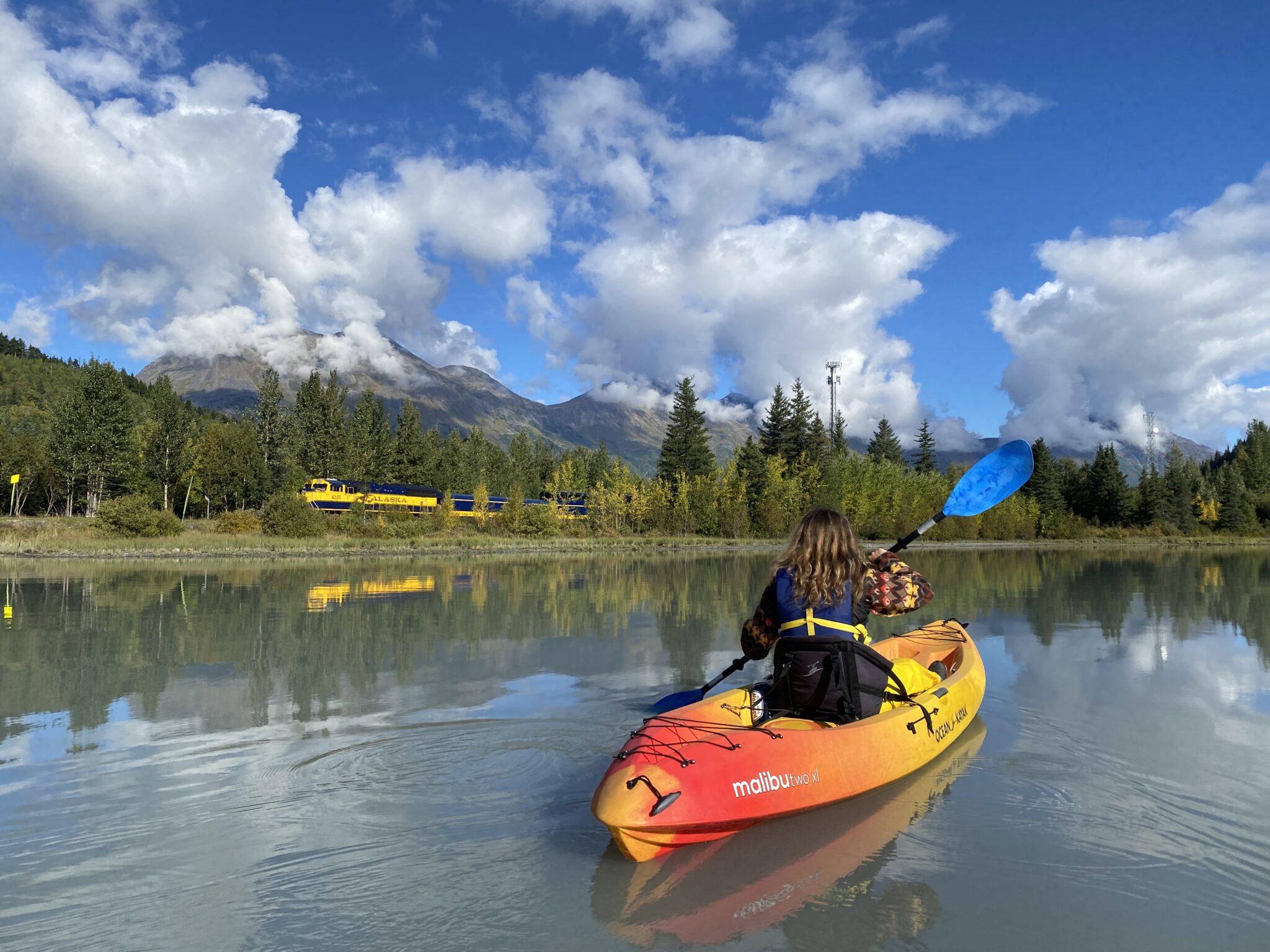 Upper Trail Lake and Alaska Train