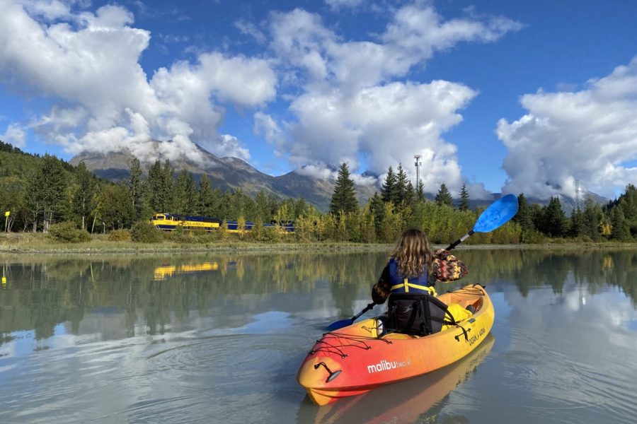 Upper Trail Lake and Alaska Train